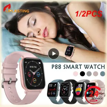 1 / 2ШТ Смарт-часы P8 Для мужчин и женщин с 1,4-дюймовым полноэкранным сенсорным экраном, фитнес-трекер, пульсометр IP67, водонепроницаемый GTS Sports