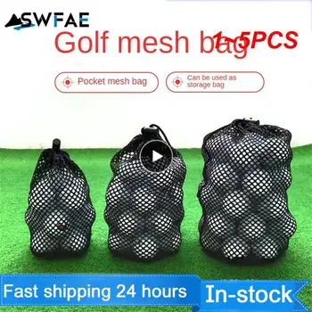 1 ~ 5ШТ Сумки для мячей для гольфа Специальная Черная сумка для хранения гольфа Может содержать контейнер для мячей для гольфа, нейлоновую сетчатую сумку на шнурке для гольфа