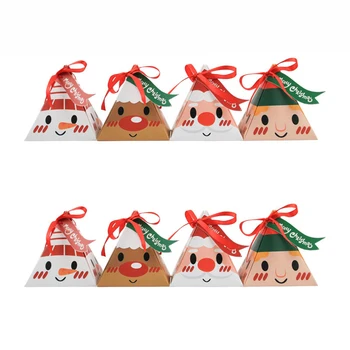 10шт Рождественских коробок конфет, Милая Упаковочная коробка в виде Снеговика Лося, Рождественская вечеринка для дома, Украшение подарочной коробки для печенья своими руками, Рождество и Новый Год
