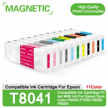 11 Цветов для европейской версии T8041-T8049 Совместимый пустой многоразовый чернильный картридж для Epson SureColor P6000 P7000 P8000 P9000