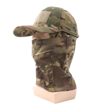 2023 Военный капюшон Тактические армейские бейсболки для мужчин Женщин Летние солнцезащитные шляпы Snapback Уличная Камуфляжная Балаклава Полумаска