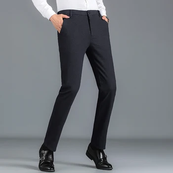 2023 Высококачественные новые модные мужские деловые повседневные брюки, Тонкие Брюки с эластичной резинкой на талии, мужские брюки