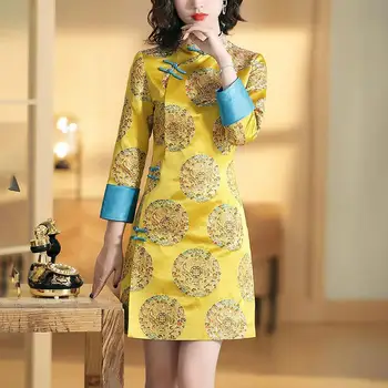 2023 новая традиционная китайская одежда tangsuit festival cheongsam vinatge qipao улучшенное элегантное вечернее платье с воротником-стойкой a12