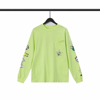 2023 Новая футболка с надписью Matty Boy Apple Green Graffiti с длинным рукавом Унисекс Ins