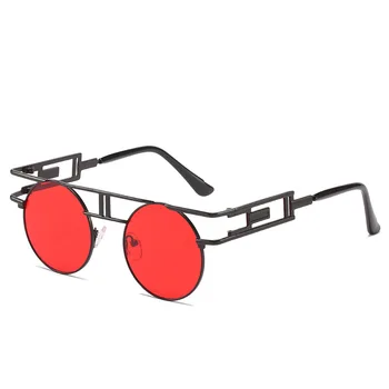 2023 Новые солнцезащитные очки в стиле стимпанк Модные ретро солнцезащитные очки в металлической круглой оправе для мужчин и женщин с защитой от ультрафиолета