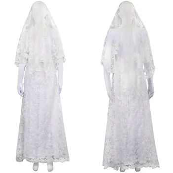 2023 Фильм ужасов с привидениями, Особняк Cos, призрак Невесты, свадебное платье, костюм для косплея, наряды для карнавала на Хэллоуин, костюм для вечеринки