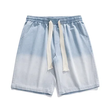 2023 Японские джинсовые шорты на плоской подошве, мужские свободные корейские шорты японского гонконгского модного бренда cargo shorts