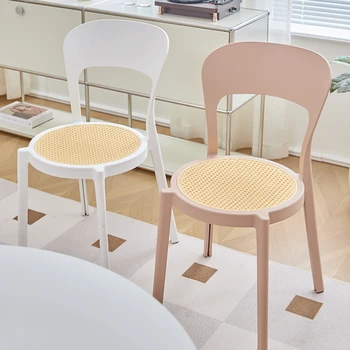 2шт скандинавских пластиковых стульев для кухни, обеденных стульев с изогнутой спинкой, стульев с полым сиденьем, туалетного столика, прочной и долговечной мебели для дома