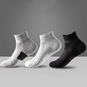 3 пары Футбольных Носков Дышащие Мужские Короткие Спортивные Носки с Длинными Трубками Противоскользящие для Футбола/Баскетбола/Хоккея