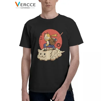 Cats Samurai Cloud, винтажная футболка, хлопковые футболки высокого качества, одежда с круглым вырезом, Мужские Женские футболки, Идея подарка