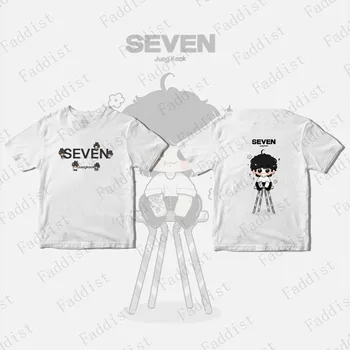 Kpop SEVEN JK Мужская/ женская хлопковая футболка с коротким рукавом и круглым вырезом, повседневный модный тренд, уличная одежда Унисекс, топы