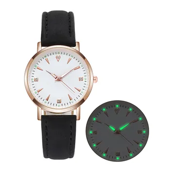 Luminous Pointer Watch Leather Wristband Women's Watch Quartz Watch часы женские наручные montre femme relojes para mujer