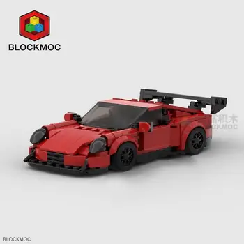 MOC Bricks 911GT3-RS Гоночный Спортивный Автомобиль Vehicle Speed Champion Racer Строительные Блоки 911Gt3rs Brick Carrera Гаражные Игрушки для Мальчиков