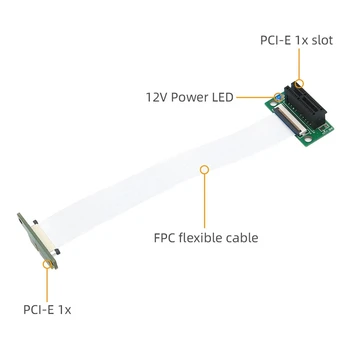 PCI-E 36Pin 1X Удлинительный кабель Со светодиодом питания 12 В и пластиковой прокладкой для печатной платы (Двойное Вертикальное направление на 90 градусов)