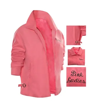 Pink lady Grease Rydell High Косплей костюм Женская куртка на молнии пальто наряды для Хэллоуина Карнавальный костюм для вечеринки