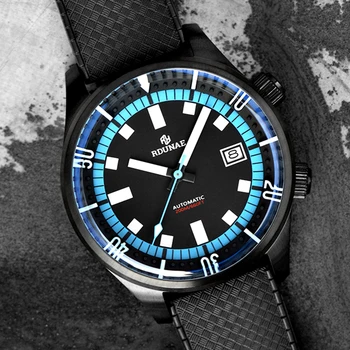 RDUNAE Diver Watch Автоматические Спортивные Мужские Механические Наручные Часы Винтажные 43 мм Люминесцентные Часы Механизм NH35 Relojes Para Hombre