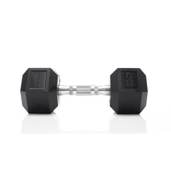 Tru Grit Fitness 20-фунтовая Резиновая Шестигранная Гантель, одинарные гантели, Тренажеры для тренажерного зала