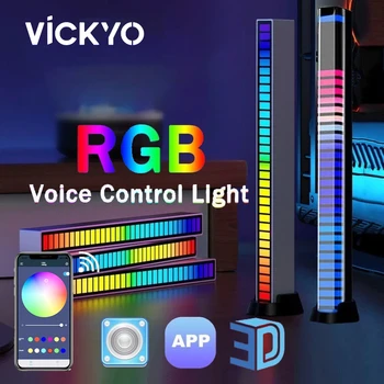 VICKYO LED Smart Ambient Night Light с управлением из приложения для рождественских подарков RGB Music Rhythm 3D звукосниматель для декора игровой комнаты