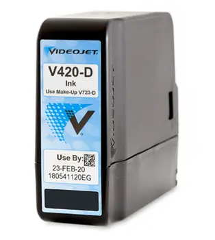 Videojet V420-D с возвратным стеклянным розливом (RGB), черные чернила MEK для струйного принтера непрерывного действия серии 1000