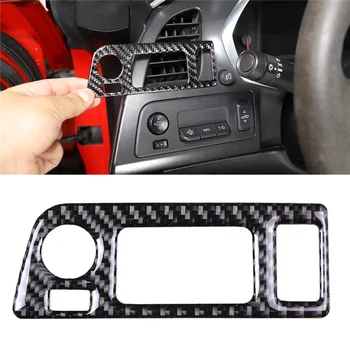Автомобильная наклейка из мягкого углеродного волокна, рамка для переключателя фар, накладка, наклейки для Chevrolet Corvette C7 2014-2019