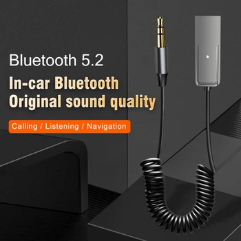 Автомобильный 3,5 мм Разъем Bluetooth AUX Адаптер USB Кабель Питания Handfree Kit Беспроводной Аудио 5,2 Приемник Для FM-Радио Mp3 Динамик