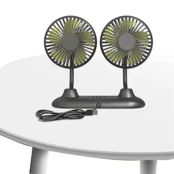 Автомобильный вентилятор с Двумя головками Вентилятор с Двумя головками на Приборной панели автомобиля 4,5-дюймовые Воздушные Вентиляторы ABS 3 Скорости Летнего Охлаждающего вентилятора USB Power High Airflow Fan In