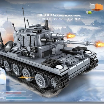 Армейский тяжелый основной боевой танк Военный Челленджер ракета Leopard Модель Строительные блоки Стальная броня DIY Творческие детские игрушки