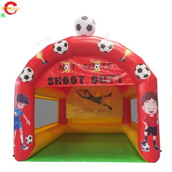 Бесплатная доставка до двери 5x4x4mH Карнавальная прокатная надувная спортивная игра в футбол Shoot Out для продажи