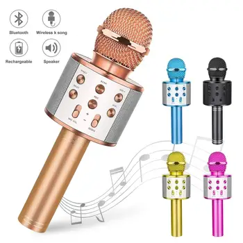 Беспроводной караоке-микрофон Bluetooth Ручной Караоке-микрофон Аудио для детей музыкальная сцена Игрушка Музыкальный поющий динамик Детский подарок