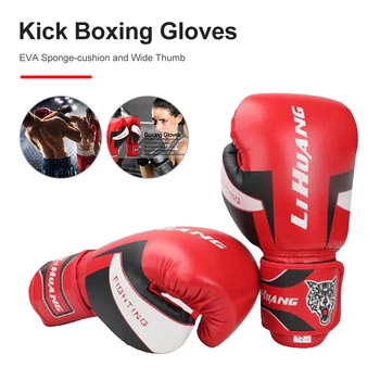 Боксерские перчатки для мужчин, женщин, детей, искусственная кожа для ММА, кикбоксинга, карате, Муай Тай, боксерские перчатки для боевых искусств, Тренировочное оборудование