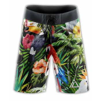 Весенне-летние шорты для плавания большого размера для мужчин, пляжные синие шорты Borad с цветочным принтом, спортивные штаны для серфинга