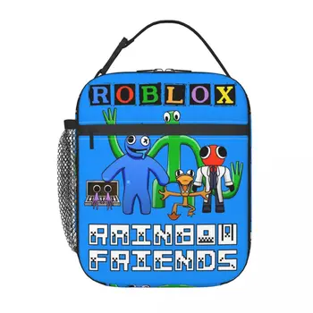 Видеоигра Rainbow Friends, термоизолированные пакеты для ланча, Переносная детская сумка-контейнер для ланча, термоохладитель, коробка для еды