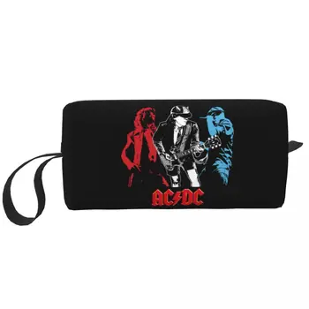 Винтажная косметичка AC DC в стиле рок, Женский косметический органайзер для путешествий, Модные сумки для хранения музыки в стиле хэви-метал