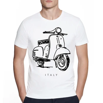 Винтажная мужская Классическая футболка Vespa scooter с коротким рукавом, Италия, минималистичная футболка с художественным принтом, уличная одежда в стиле хип-хоп, Олдскульные футболки для мальчиков