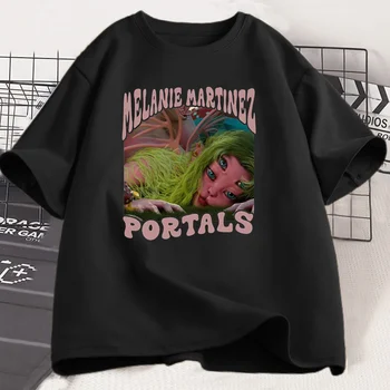 Винтажная футболка Portals Melanie, хлопковая футболка Cry Baby, футболка Portals Moon, топы певицы с коротким рукавом, уличная мужская одежда