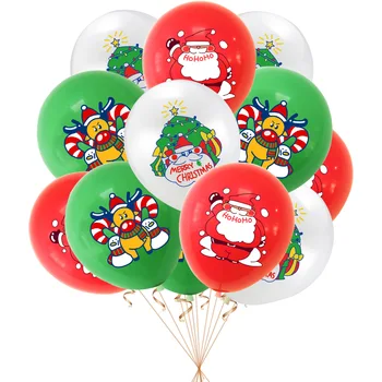 Воздушный шар с рождественским украшением, Санта-Клаус, Рождественская елка, латексный шар с лосем, 12 дюймов, 10 шт.