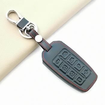 Высококачественный кожаный чехол для ключей от автомобиля, держатель для Hyundai Genesis GV70 GV80 GV90 2020 2021 2022 Аксессуары для защитной оболочки