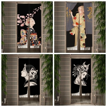 Дверная занавеска Гейши в японском стиле, женская кухня, спальня, ванная комната, украшение для перегородки 
