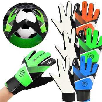 Детская вратарская перчатка, латексные вратарские перчатки, защита от футбола, взрослые Подростковые противоскользящие футбольные перчатки, футбольный вратарь