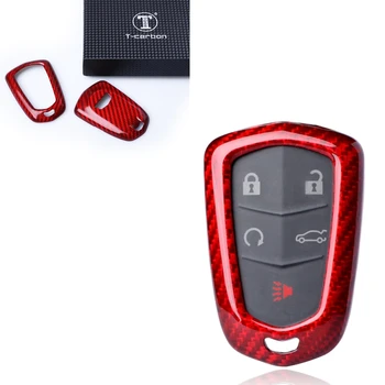 Для 2015 + Cadillac ATS CTS CT6 Чехол для дистанционного ключа из углеродного волокна LKB красный с коробкой