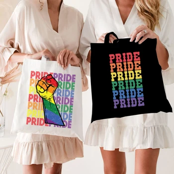 Женская ЛГБТ-Гордость, Сумка Для Покупок Для Геев, Модная Повседневная Сумка В стиле Харадзюку, Холщовая Сумка Для Покупок, Женская сумка, Холщовая Сумка Для девочек