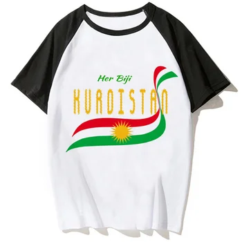 Женская футболка из Курдистана harajuku, японская футболка с мангой, забавная одежда для девочек 2000-х