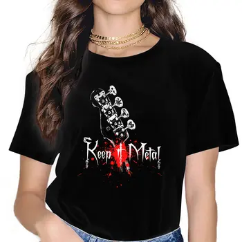 Женские рубашки Keep It Metal, футболка в стиле гитарный рок, кавайные винтажные женские блузки