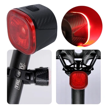 Задний фонарь велосипеда, датчик торможения заднего фонаря, USB Перезаряжаемый Защитный Красный интеллектуальный задний фонарь