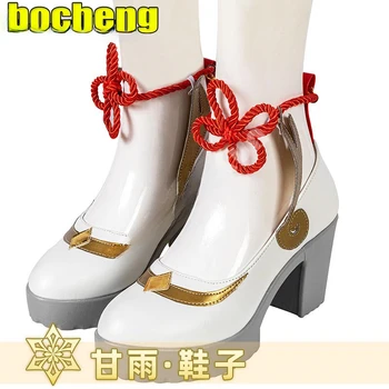 Игра Genshin Impact Ganyu, обувь для косплея, женская обувь на высоком каблуке, косплей Ganyu