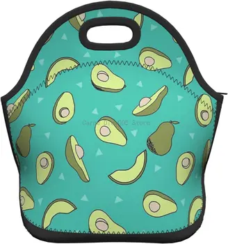 Изолированная Неопреновая сумка для ланча Avocado Легкая Неопреновая сумка для ланча для офиса, школы, девочек и мальчиков