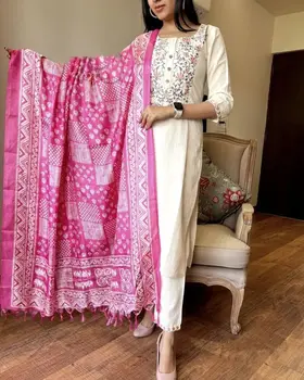 Индийская свадебная одежда Kurti Palazzo Dupatta с вышивкой ручной работы Salwar Kameez