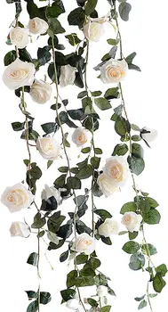 Искусственные розовые лозы - Искусственные цветы из розовой лозы, Растения - Цветочная гирлянда, подвешивающая декор из искусственных роз для свадебной арки в саду Ceremo