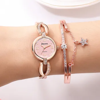 Компактные и модные часы для девочек, маленькие изящные часы-браслет в стиле колледжа, модные часы-браслет для студентов с бриллиантами