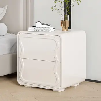 Креативный кремово-белый прикроватный столик Бесплатная установка, деревянные тумбочки для спальни в современном стиле, шкаф для хранения, гостиничный столик